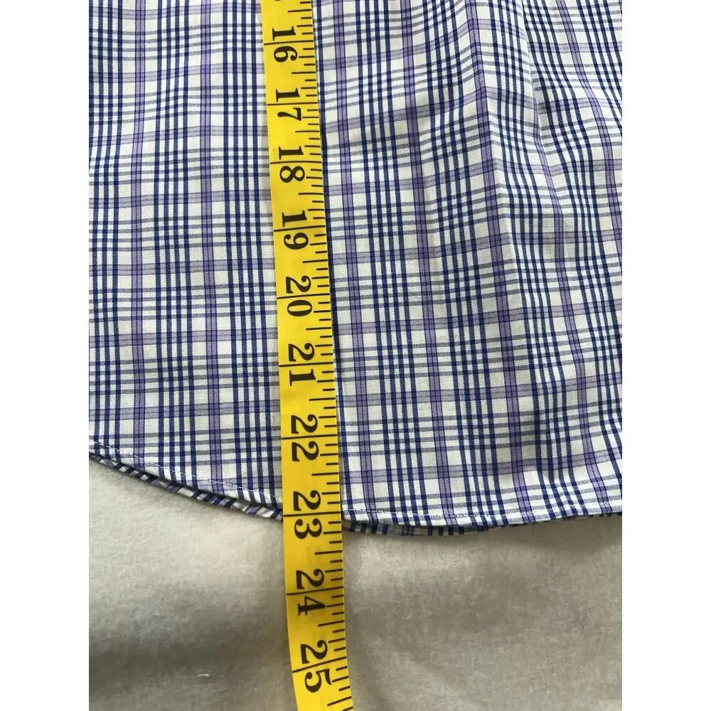 Cat & Jack Boys M (8) Plaid Dress Shirt Blue/Purple/White Long Sleeve Button-Up